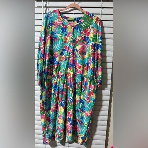 Lands' End Colorful Floral Midi Dress